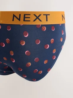 Next Rayures à pois bordeaux bleu marine - Lot de 5 - Slips riches en coton