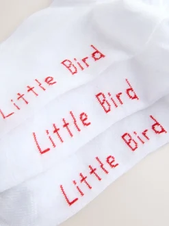 Little Bird by Jools Oliver Rayures arc-en-ciel blanches brillantes - Lot de 3 paires de chaussettes Clearance