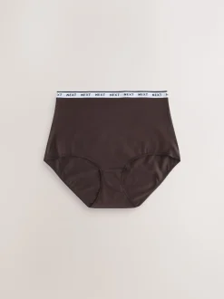 Next Rayures bleu marine/chocolat - Lot de 7 culottes à logo en coton Slip gainant Best