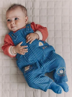 Next Rayures Character brillantes - Ensemble salopette et body en jean bébé (0 mois-2 ans)