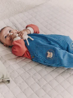Next Rayures Character brillantes - Ensemble salopette et body en jean bébé (0 mois-2 ans)