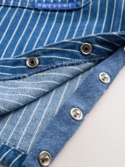 Next Rayures Character brillantes - Ensemble salopette et body en jean bébé (0 mois-2 ans)