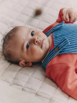 Next Rayures Character brillantes - Ensemble salopette et body en jean bébé (0 mois-2 ans)