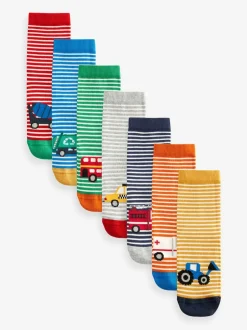Next - Paquet de chaussettes en coton riche 7 Rayures de véhicule