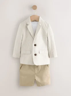 Next Rayures neutres - Ensemble blazer, t-shirt et short (3mois9ans) Best