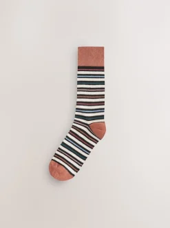 Next - Lot de 7 - Chaussettes riches en coton pour homme Rayures noires