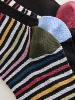 Next - Lot de 7 - Chaussettes riches en coton pour homme Rayures noires