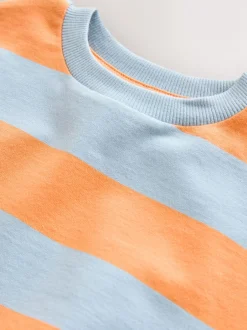 Next - Sweat imprimé All-over Col rond (3mois -7ans) Rayures orange et bleue New