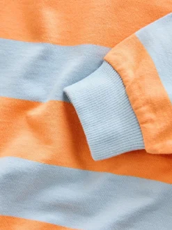 Next - Sweat imprimé All-over Col rond (3mois -7ans) Rayures orange et bleue New
