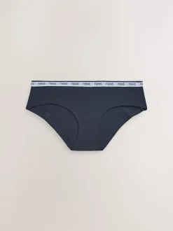 Next Rayures roses et bleues - Lot de 4 culottes à logo en coton Court Discount