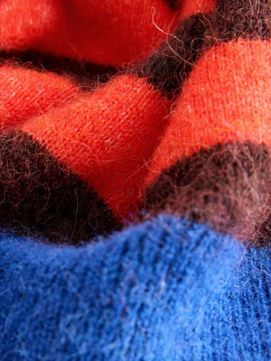 Next - Pull à col rond à manches longues en laine Rayures rouges/bleues multicolores New