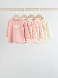 Next Rayure/slogan rose - Hauts bébé à manches longues Lot de 4 (0mois2ans) Online