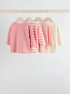 Next Rayure/slogan rose - Hauts bébé à manches longues Lot de 4 (0mois2ans) Online