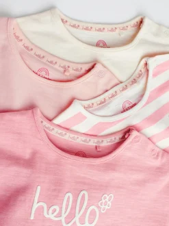 Next Rayure/slogan rose - Hauts bébé à manches longues Lot de 4 (0mois2ans) Online