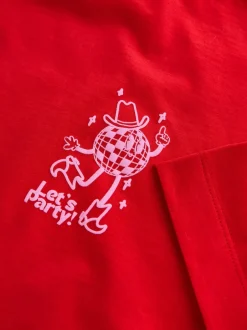 Next Red Party - T-shirt oversize imprimé graphique (3-16ans) Outlet