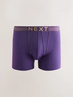 Next - Lot de 10 - Boxers avec ouverture sur le devant Rich bleu marine/violet/orange