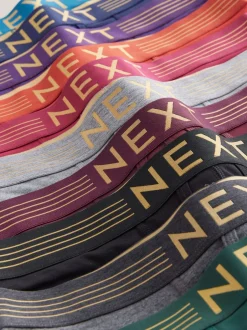 Next - Lot de 10 - Boxers avec ouverture sur le devant Rich bleu marine/violet/orange