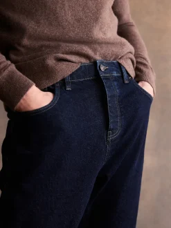 Next Rinçage indigo foncé - - délavé vintage Denim Jeans Bootcut Best