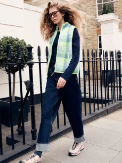 Next Rinse - Jean Boyfriend Jambe large Milieu Relevé New