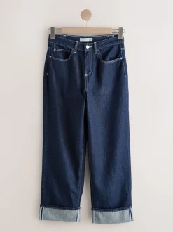 Next Rinse - Jean Boyfriend Jambe large Milieu Relevé New