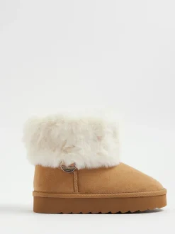 River Island Bottes doublées de fourrure avec poignets en fourrure Discount