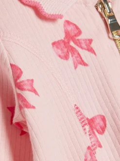 River Island Robe côtelée à manches longues et col nœud Clearance