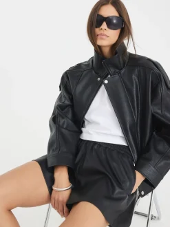 River Island Short élastique en similicuir