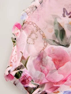 Baker by Ted Baker Robe à nœud à manches longues en maille fleurie