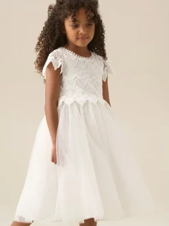 Angel & Rocket Robe Lucy ivoire en dentelle Sale