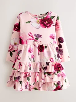 Baker by Ted Baker Robe rose en jersey à ourlet à volants fleuri Sale