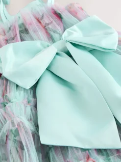 Baker by Ted Baker Robe verte en maille froissée à volants avec nœud dans le dos Best