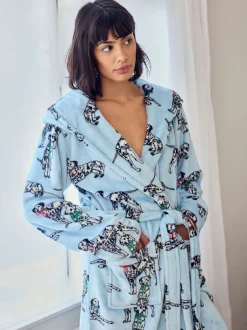 Chelsea Peers Robe de chambre en polaire à imprimé chiens dalmatien Online
