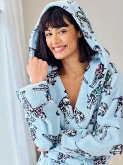 Chelsea Peers Robe de chambre en polaire à imprimé chiens dalmatien Online