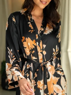 Pour Moi Robe de chambre mi-longue Dusk en satin New