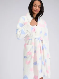Boux Avenue Robe de chambre mi-longue duveteuse à cœur bouclé
