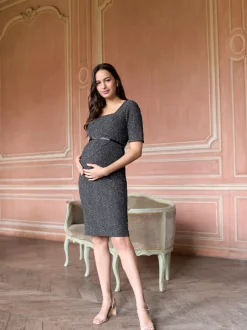 Seraphine Robe de grossesse A-Line en tweed extensible Discount