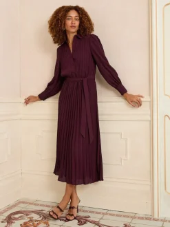 Love & Roses Robe mi-longue plissée Online