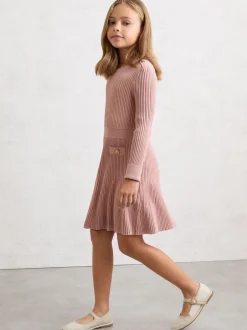 Reiss Robe patineuse Charlotte en maille côtelée Sale