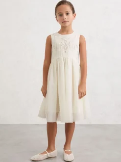 Reiss Robe Phoebe à jupe en tulle avec dentelle Outlet