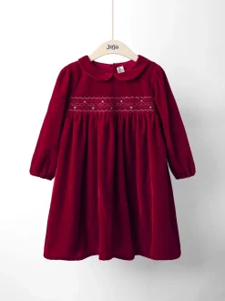 Jojo Maman Bébé Robes de fête en velours à taille smockée