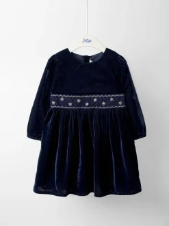 Jojo Maman Bébé Robes de fête en velours à taille smockée New