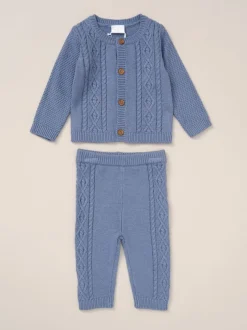 Rock-A-Bye Baby Boutique Rock a bye baby boutique Cardigan bleu en maille, Pantalons Ensemble Discount