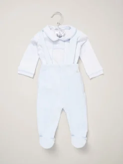 Rock-A-Bye Baby Boutique Ensemble Salopettes et Chemises en velours bleu Bébé New