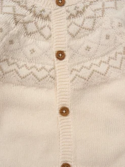 Rock-A-Bye Baby Boutique Ensemble Cardigans blanc et Pantalons à pieds en maille à Motif Fair Isle Hot