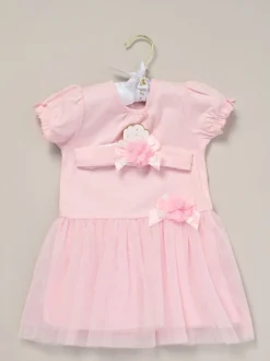 Rock-A-Bye Baby Boutique Ensemble robe et bandeau rose avec ruban