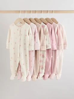 Next Rose - 7 Pack Baby Sleepsuits (0mths-3yrs) Discount