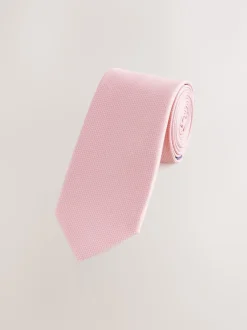 Next - Ajusté - Cravate texturée Rose Outlet