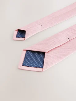 Next - Ajusté - Cravate texturée Rose Outlet