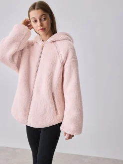 Baker by Ted Baker Rose - veste zippée en polaire en peau de mouton à capuche Hot