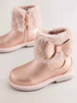 Baker by Ted Baker Rose - Bottes poignets en fausse fourrure avec nœud pour fille Online